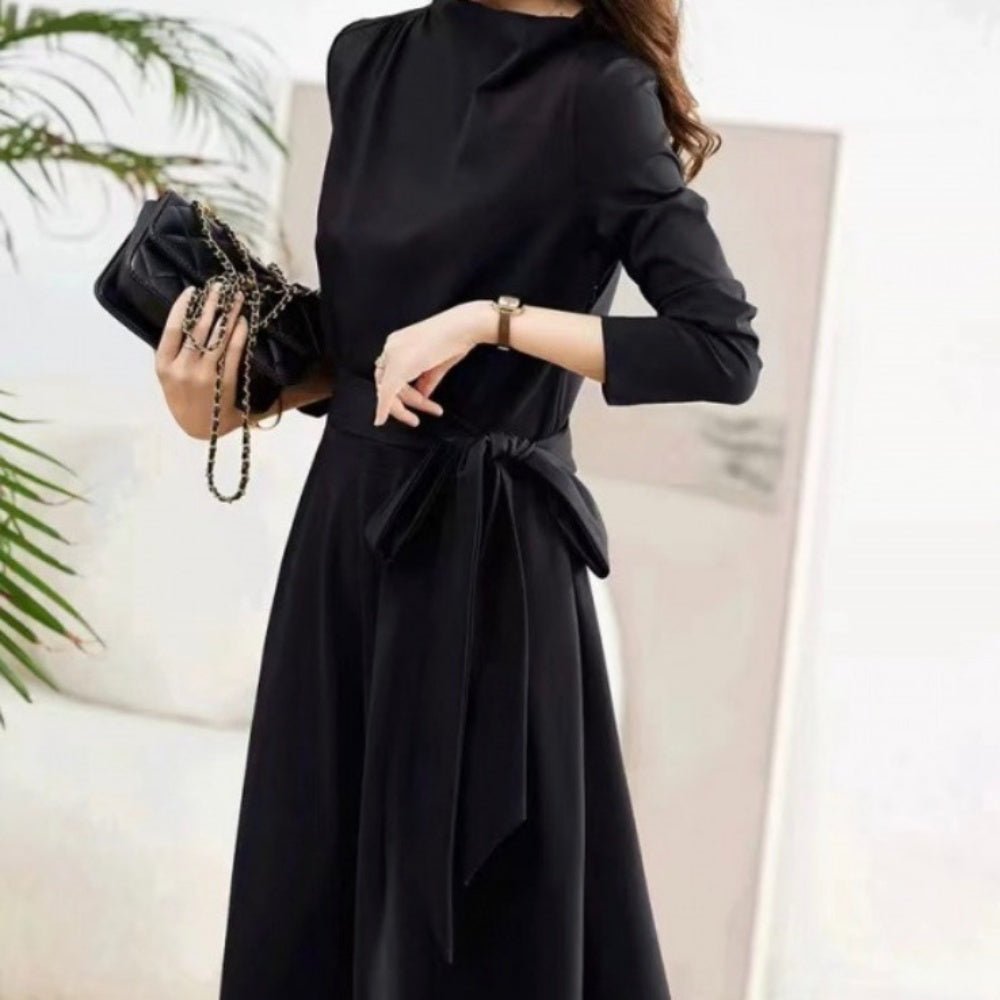 ハイネックウエストマークワンピ|オフィスカジュアル レディース 通販【ミレジェネ】