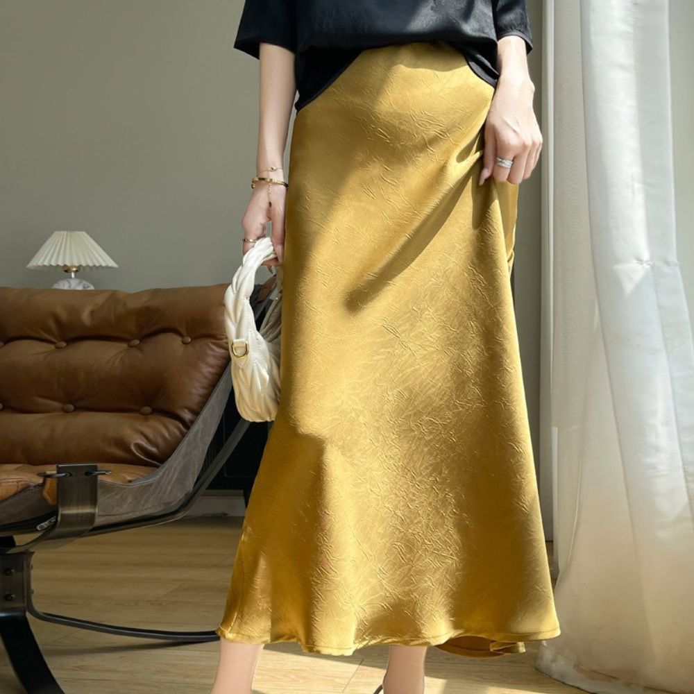 ジャガードサテンスカート|オフィスカジュアル レディース 通販【ミレジェネ】