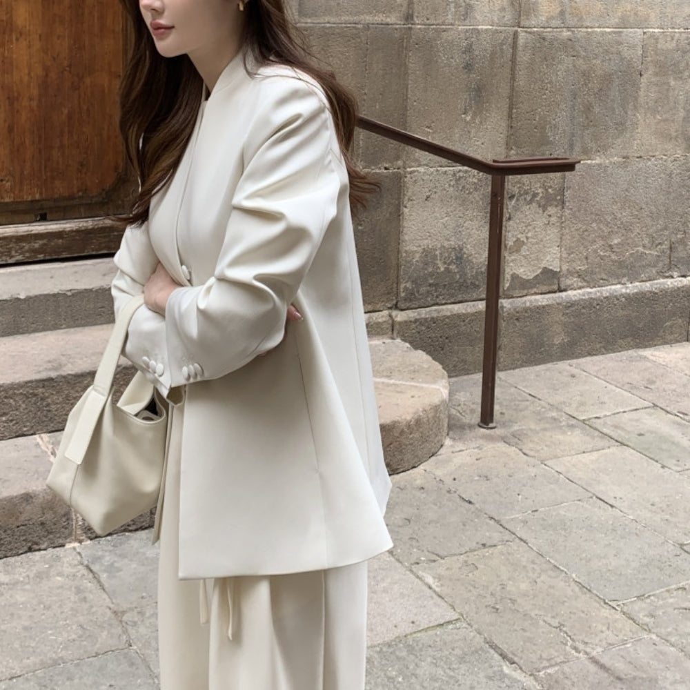 シンプルVネックジャケット|オフィスカジュアル レディース 通販【ミレジェネ】