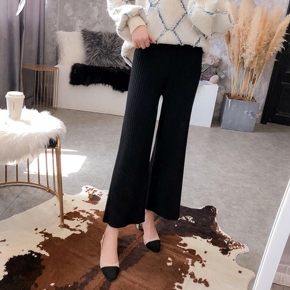 リブニットストレートパンツ|オフィスカジュアル レディース 通販 Millennial Generation【ミレジェネ】