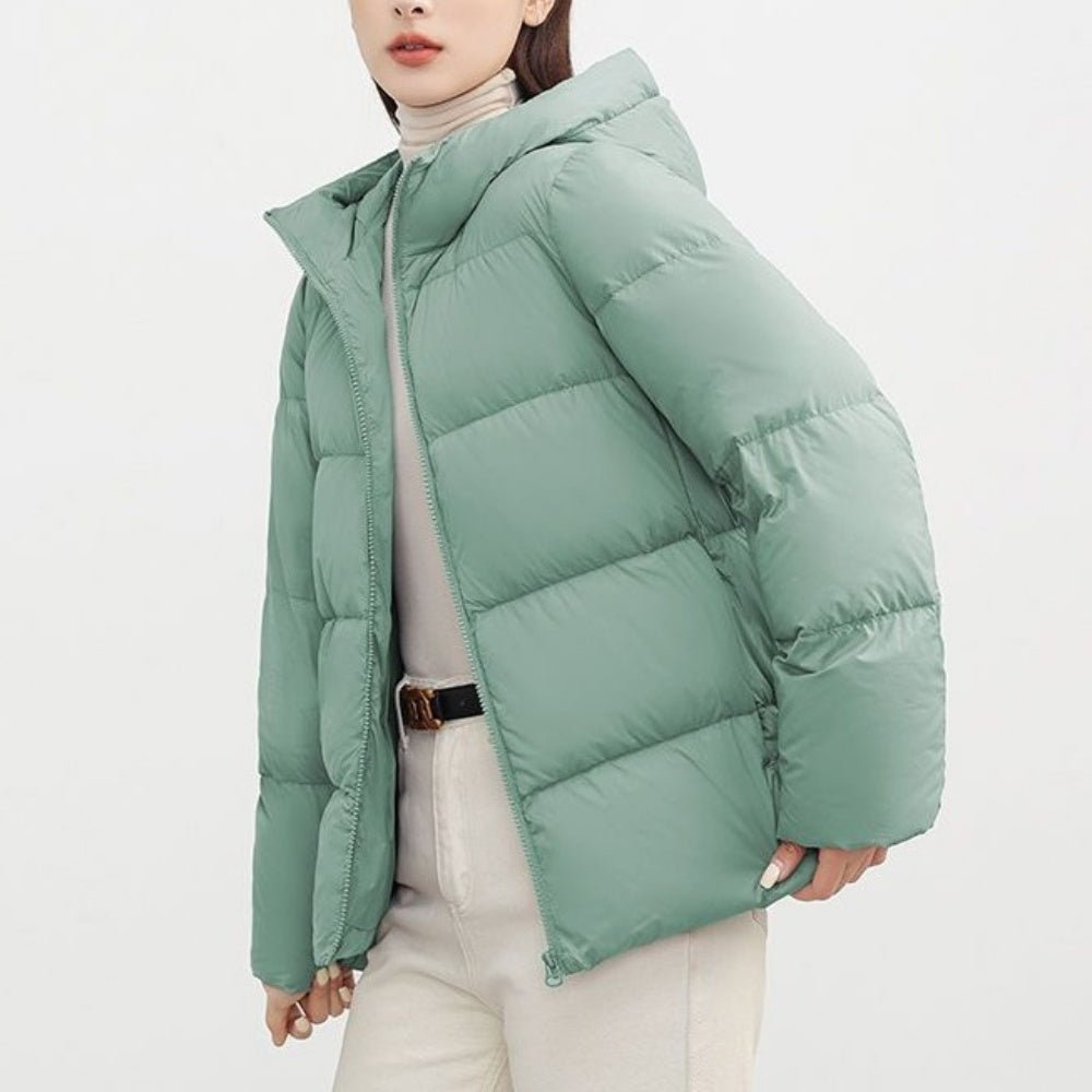 フード付きショートダウンジャケット|オフィスカジュアル レディース 通販【ミレジェネ】