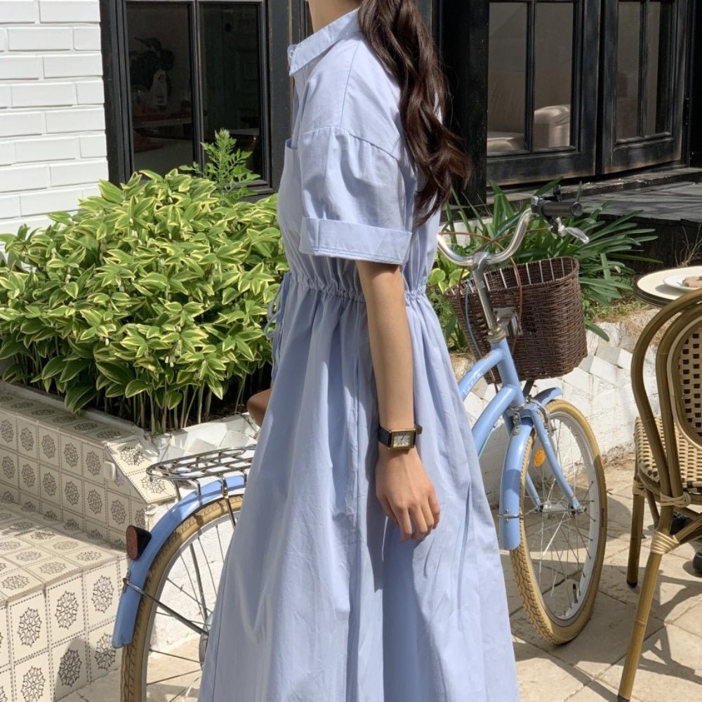 襟付き前ボタン半袖シャツワンピース|オフィスカジュアル レディース 通販 Millennial Generation【ミレジェネ】