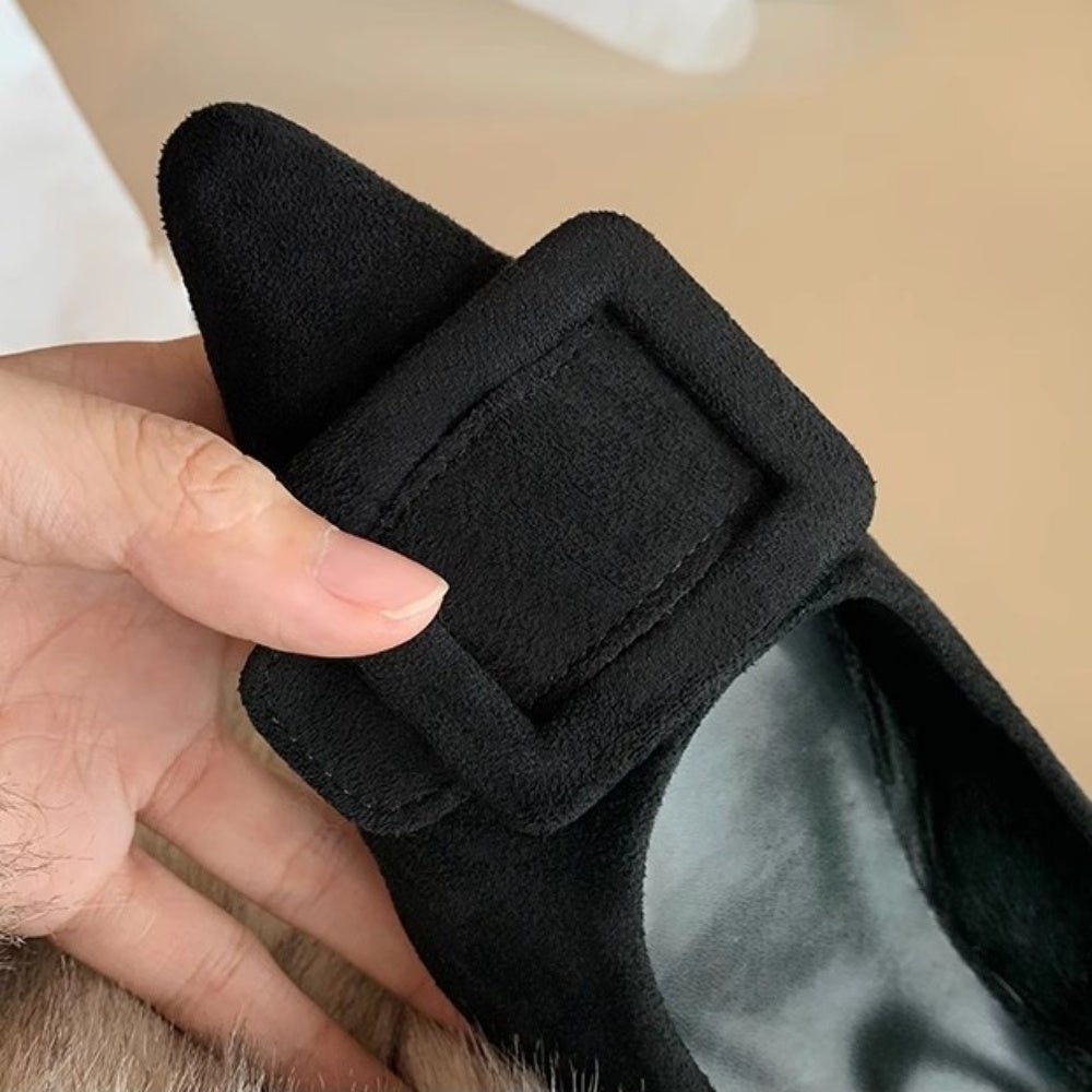 ヒョウ柄スクエアバックルパンプス|オフィスカジュアル レディース 通販【ミレジェネ】