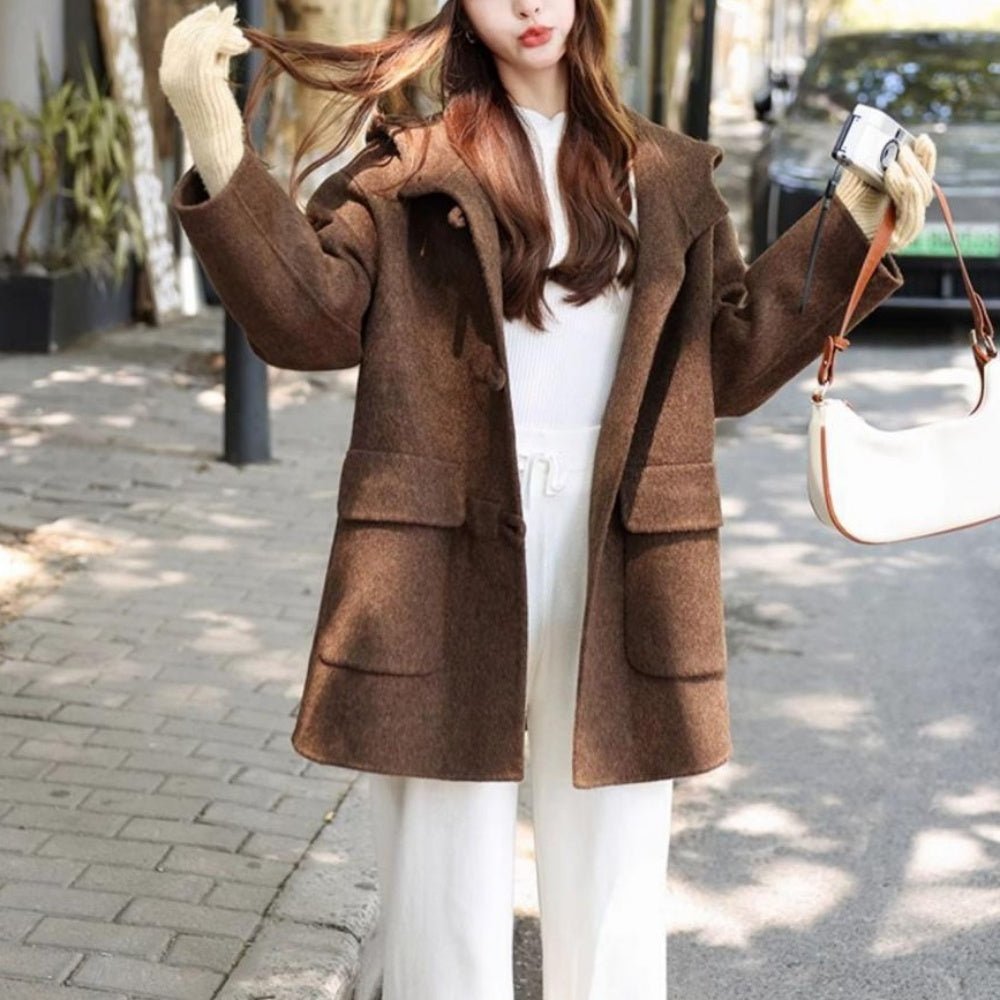 オフィスカジュアル 冬 ビッグシルエットミドル丈コート ミレジェネ