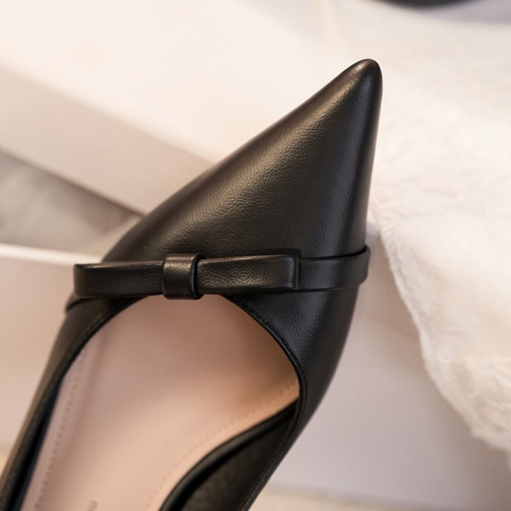 アシメフラットリボンパンプス|オフィスカジュアル レディース 通販【ミレジェネ】