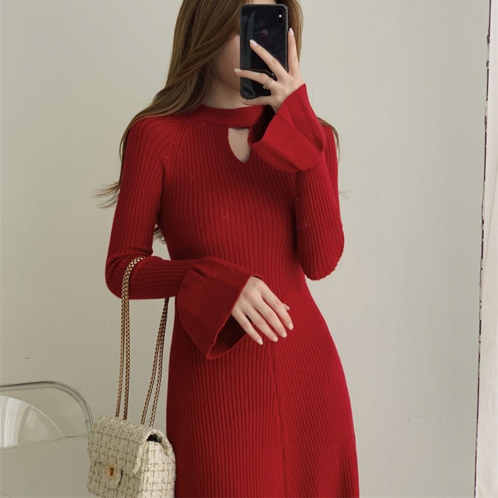 フレアスリーブニットワンピース|オフィスカジュアル レディース 通販【ミレジェネ】