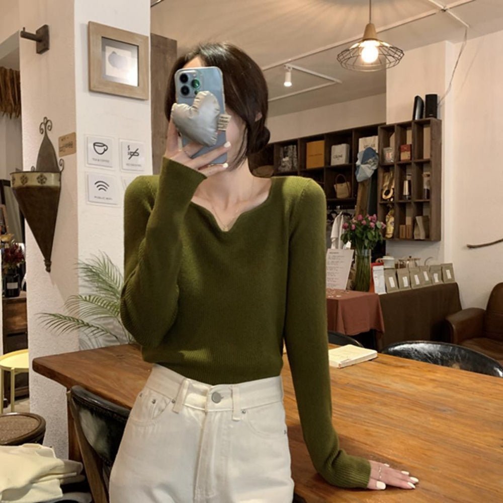 キーネックリブニット|オフィスカジュアル レディース 通販【ミレジェネ】