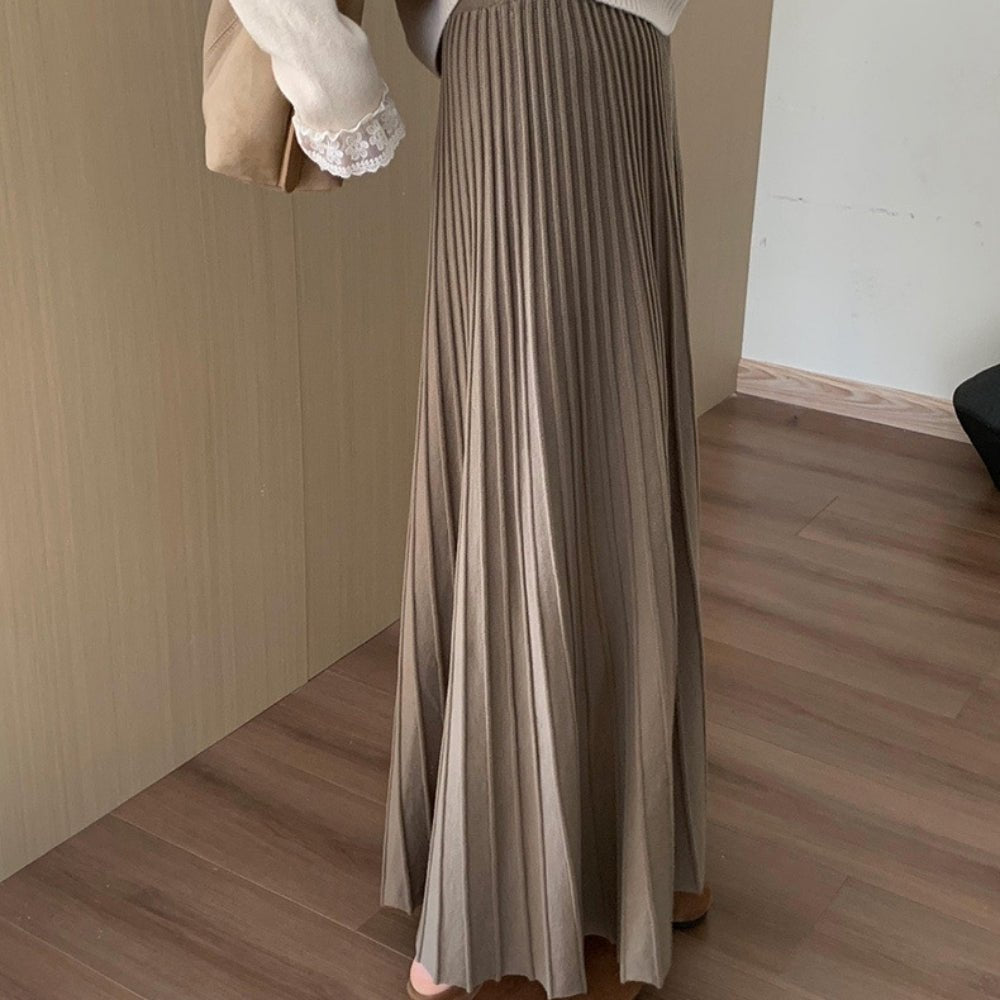 プリーツニットマキシスカート|オフィスカジュアル レディース 通販【ミレジェネ】