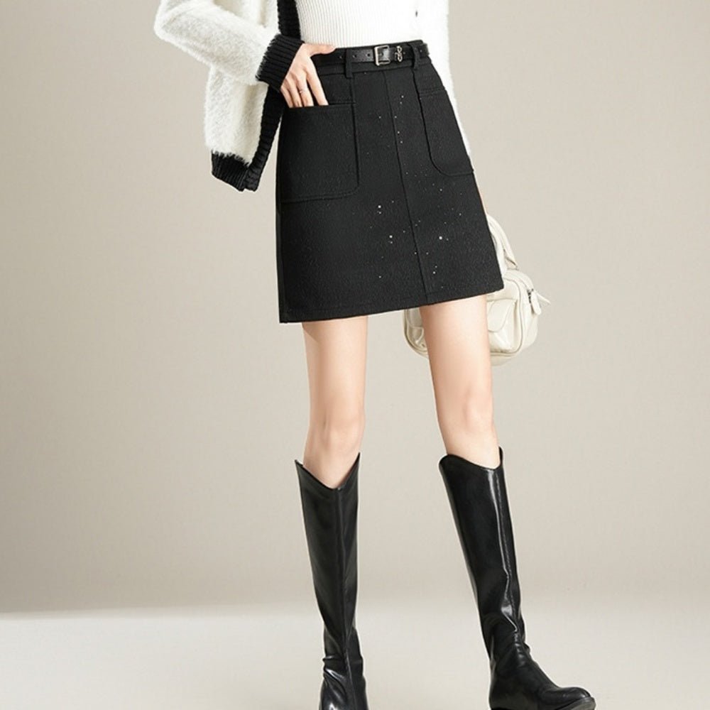 ベルト付き台形ミニスカート|オフィスカジュアル レディース 通販【ミレジェネ】