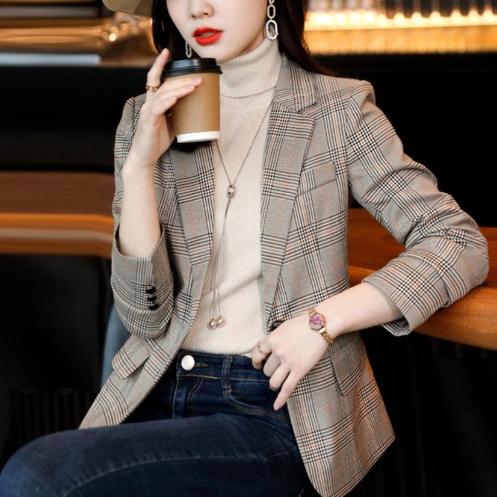 テーラードカラーチェックジャケット|オフィスカジュアル レディース 通販【ミレジェネ】