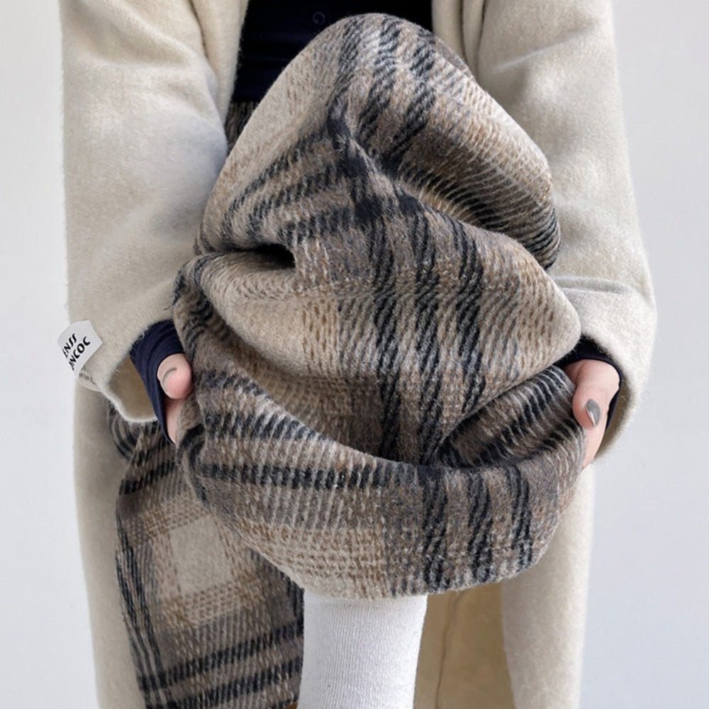 裏ボアチェックストレートパンツ|オフィスカジュアル レディース 通販【ミレジェネ】