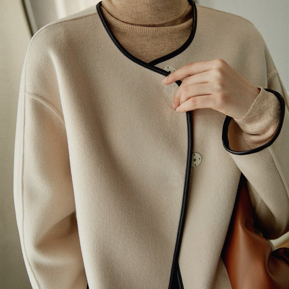 パイピングバイカラーコート|オフィスカジュアル レディース 通販【ミレジェネ】