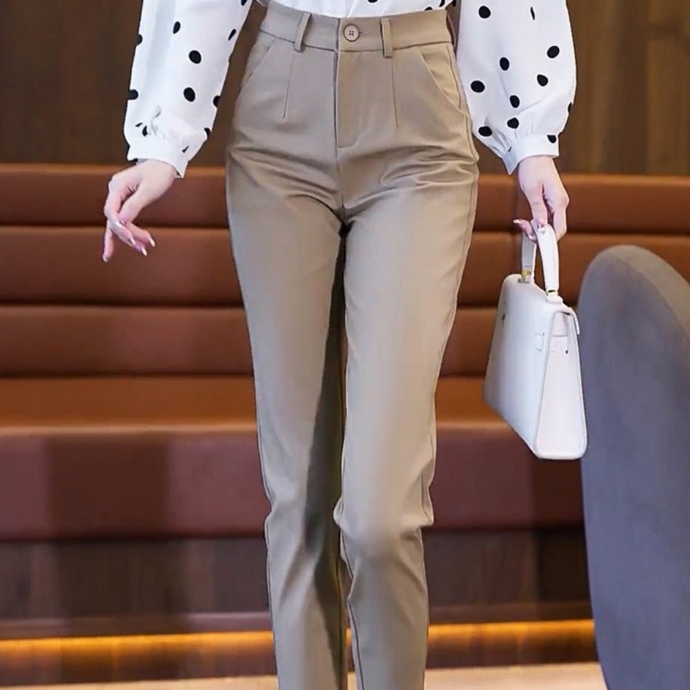 裾スリット入りストレートパンツ|オフィスカジュアル レディース 通販【ミレジェネ】