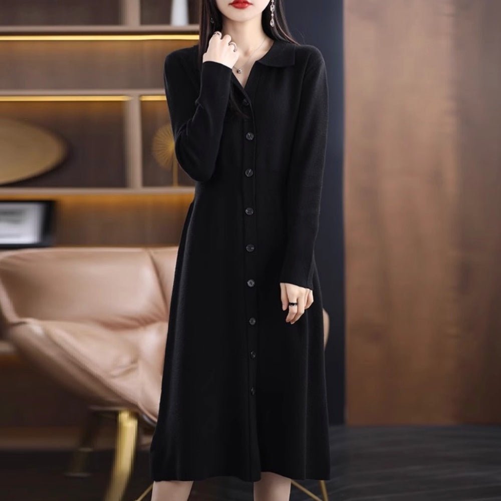 襟付きニットワンピース|オフィスカジュアル レディース 通販【ミレジェネ】