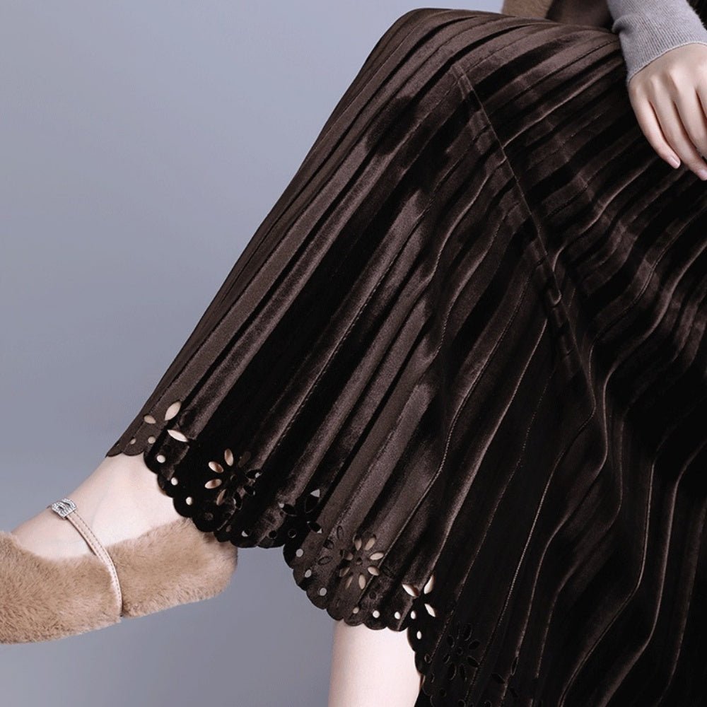 ベルベットプリーツロングスカート|オフィスカジュアル レディース 通販【ミレジェネ】