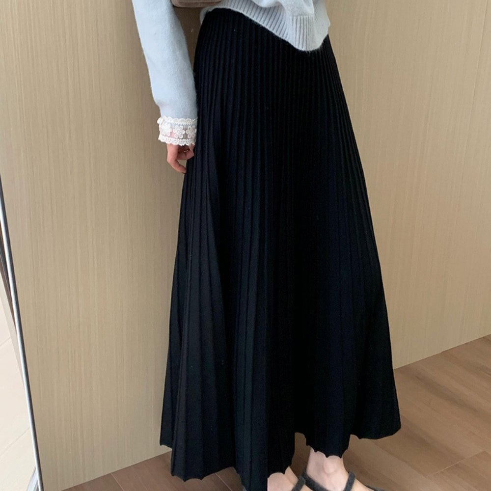 プリーツニットマキシスカート|オフィスカジュアル レディース 通販【ミレジェネ】