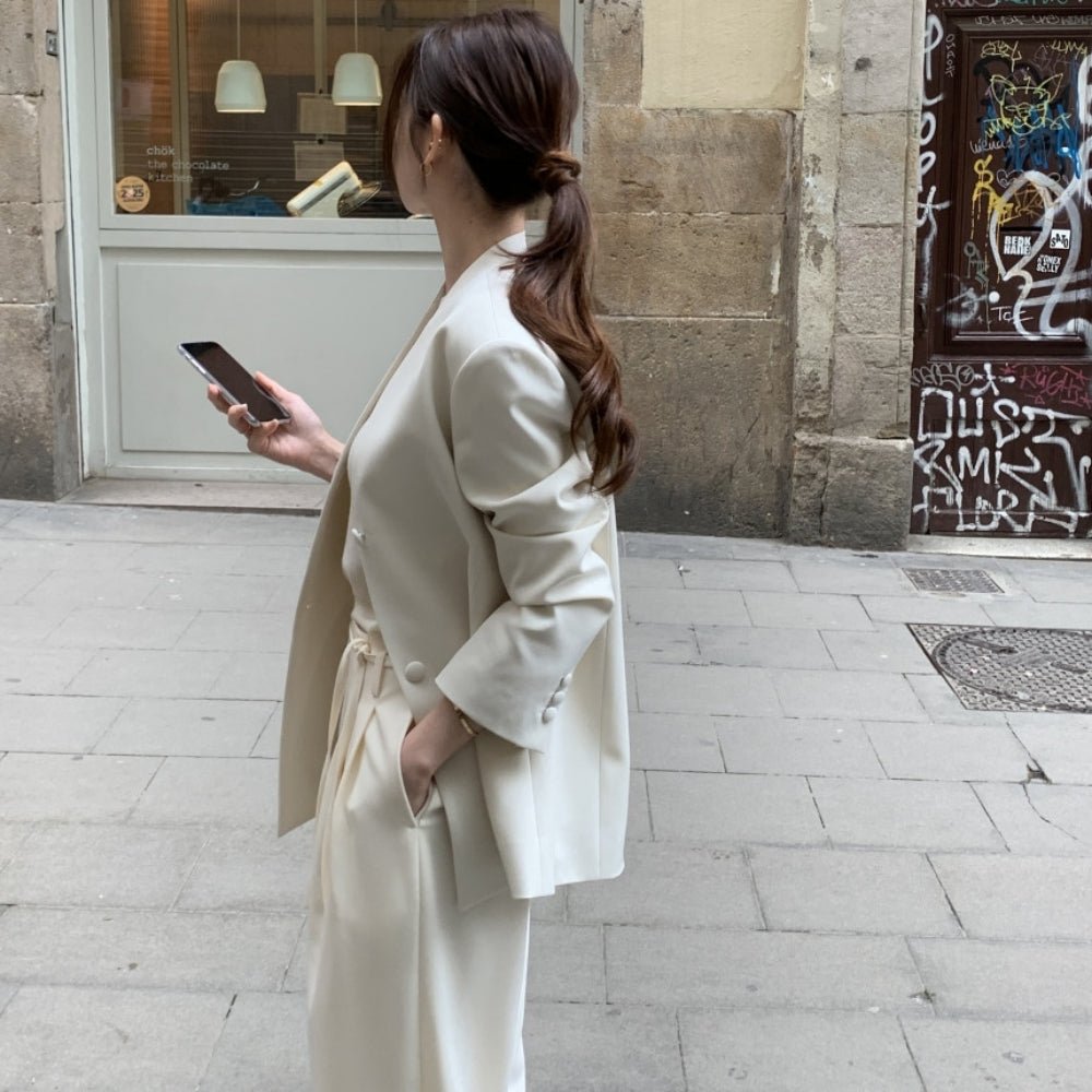 シンプルVネックジャケット|オフィスカジュアル レディース 通販【ミレジェネ】