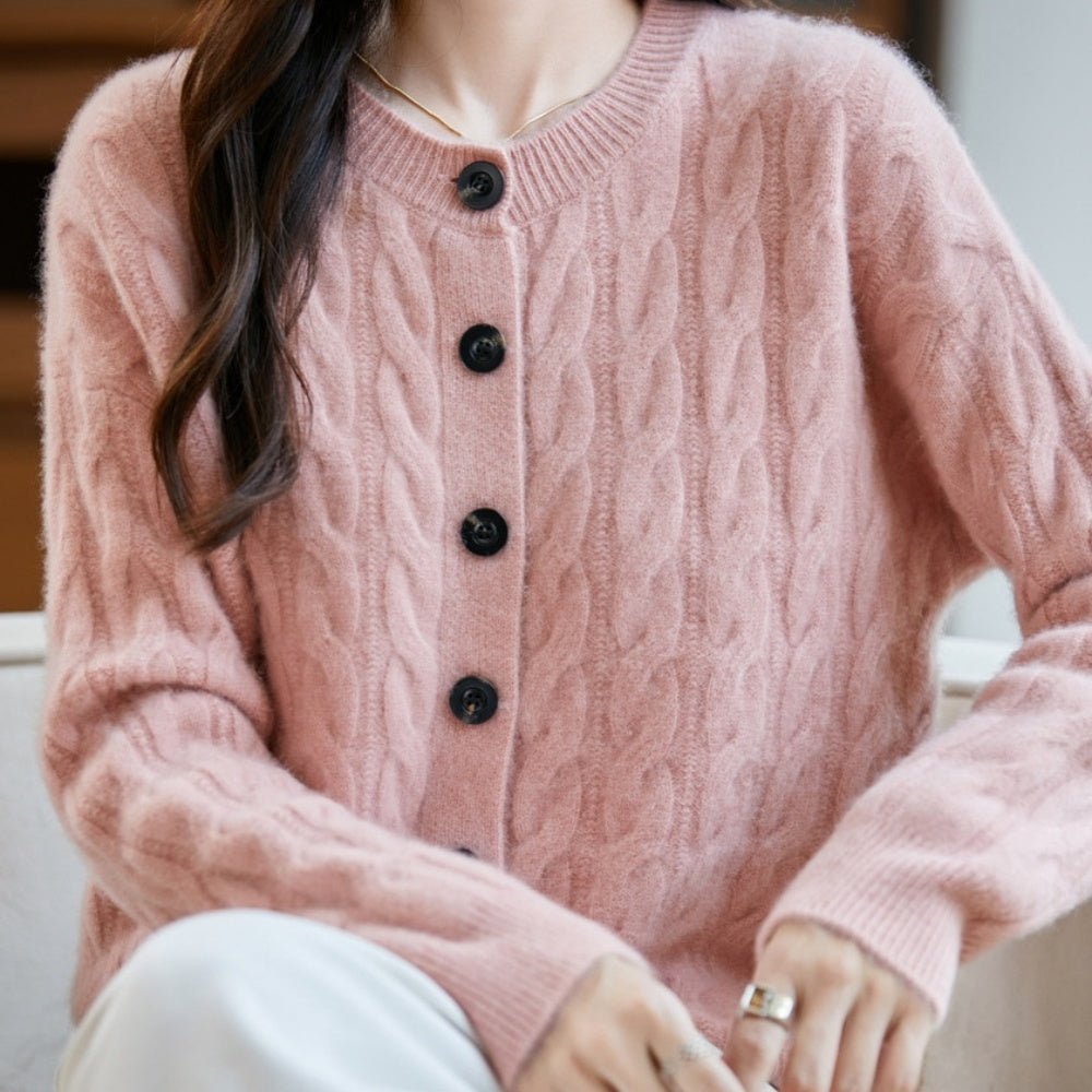 ウールケーブルニットカーディガン|オフィスカジュアル レディース 通販【ミレジェネ】