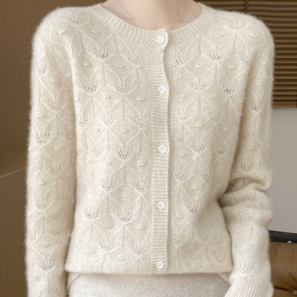 レース調ウールカーディガン|オフィスカジュアル レディース 通販【ミレジェネ】