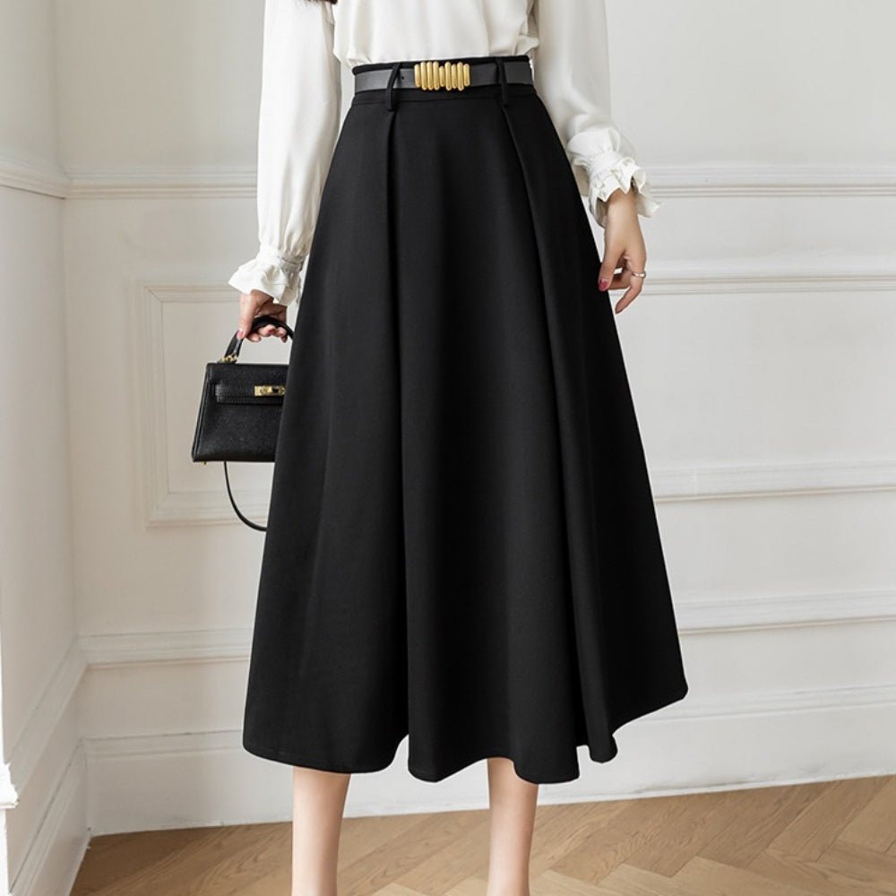 ボックスプリーツミディアムスカート|オフィスカジュアル レディース 通販【ミレジェネ】