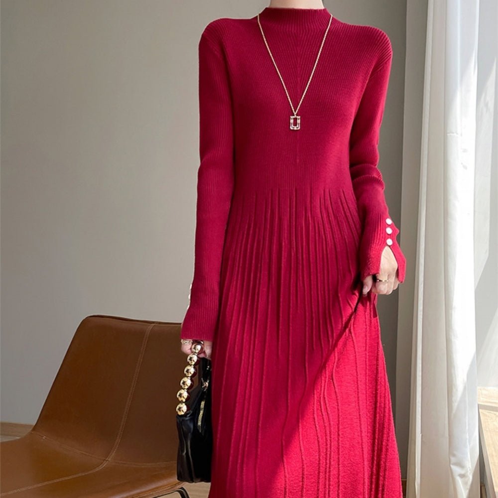 切り替えプリーツニットワンピース|オフィスカジュアル レディース 通販【ミレジェネ】