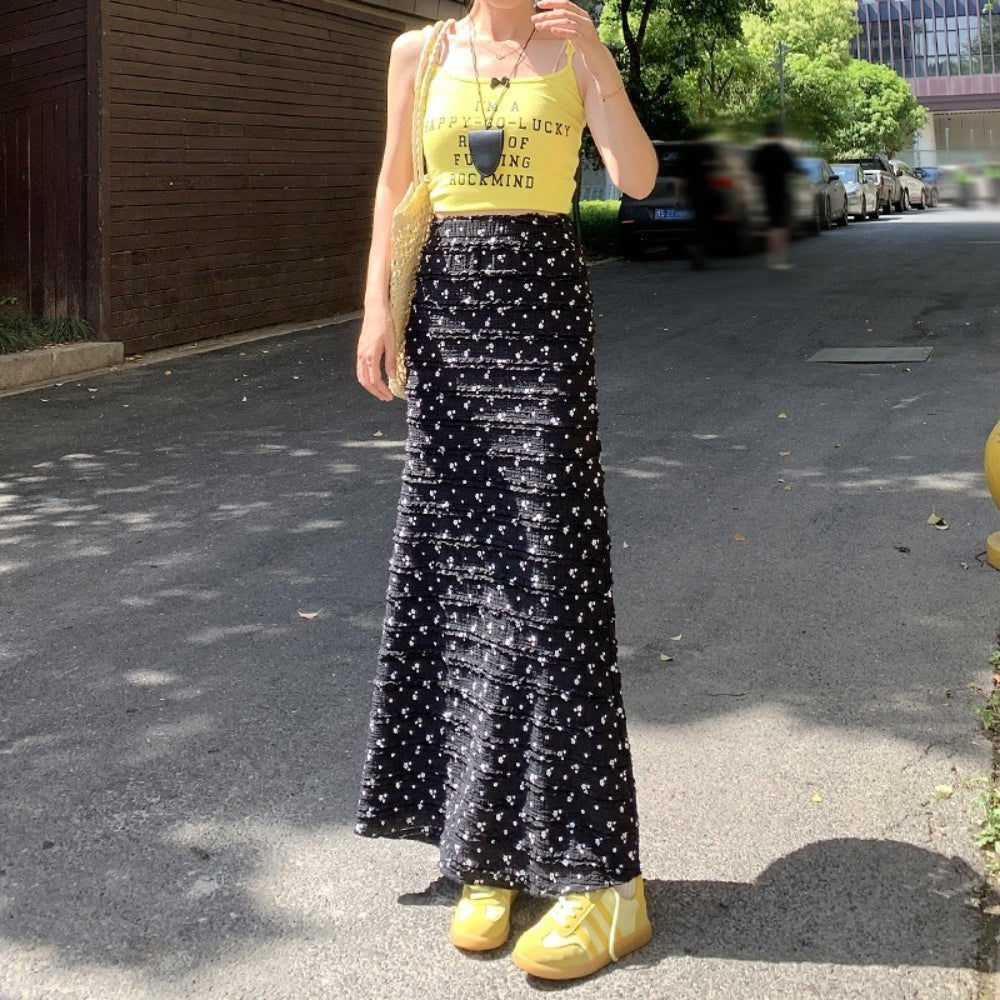 小花柄フリルマーメイドスカート|オフィスカジュアル レディース 通販【ミレジェネ】