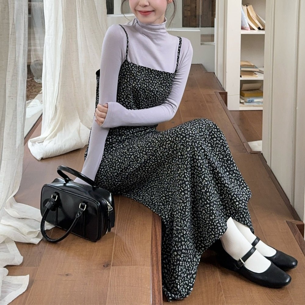 単色小花柄キャミワンピース|オフィスカジュアル レディース 通販【ミレジェネ】