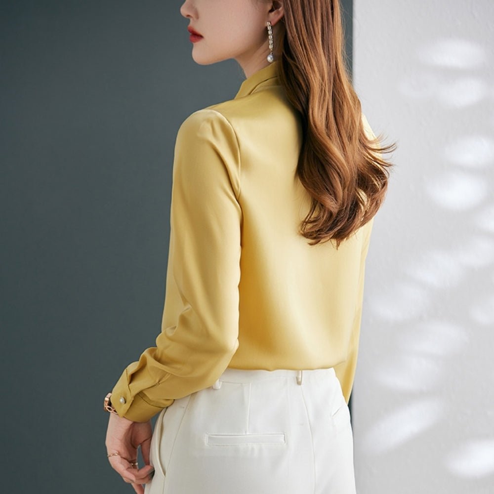 長袖ボウタイブラウス|オフィスカジュアル レディース 通販【ミレジェネ】