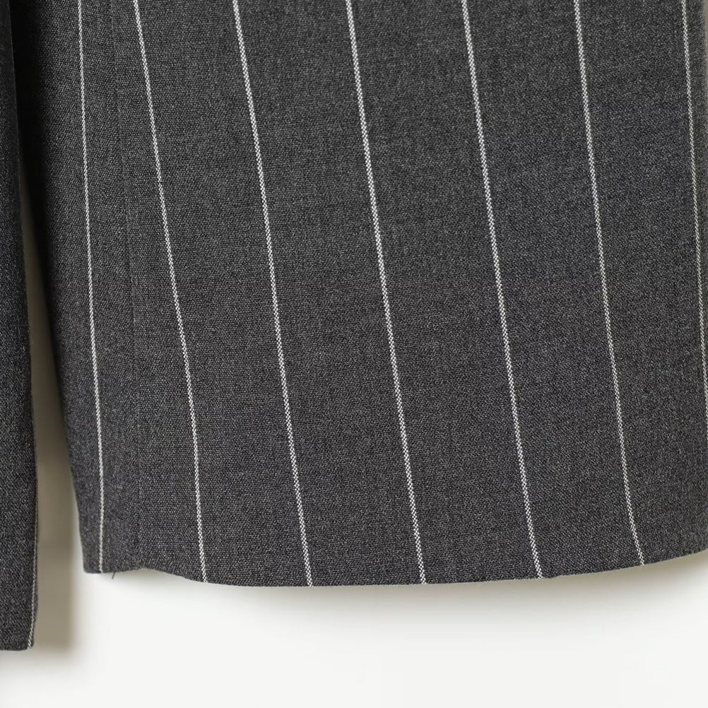 ピンストライプラップジャケット|オフィスカジュアル レディース 通販【ミレジェネ】