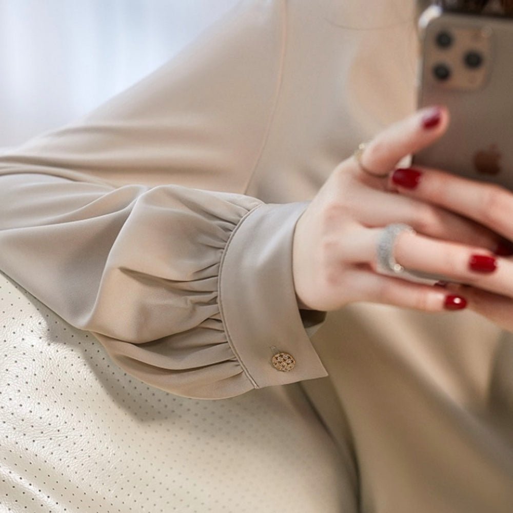 装飾付ショールカラーブラウス|オフィスカジュアル レディース 通販【ミレジェネ】