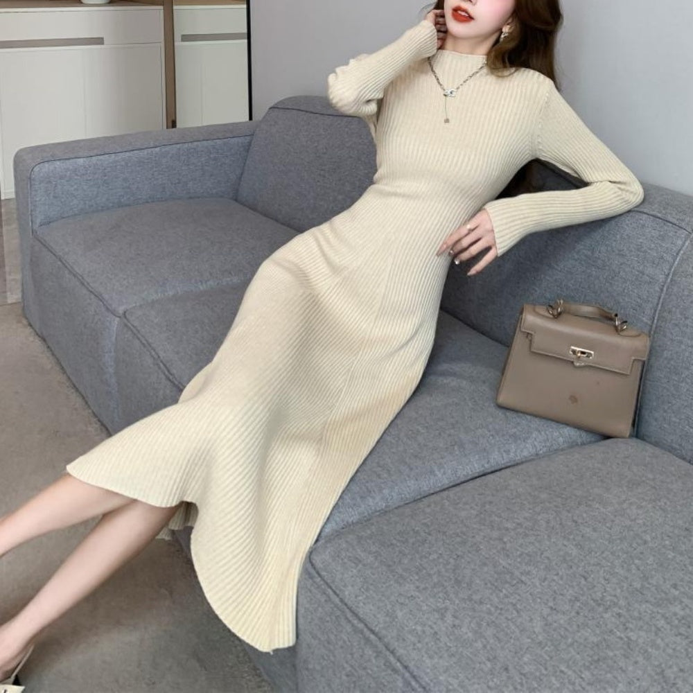 切り替えリブニットワンピース|オフィスカジュアル レディース 通販【ミレジェネ】