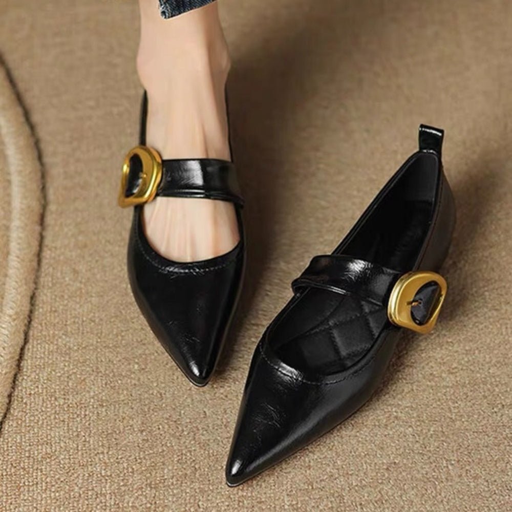 ベルト付きローヒールパンプス|オフィスカジュアル レディース 通販【ミレジェネ】