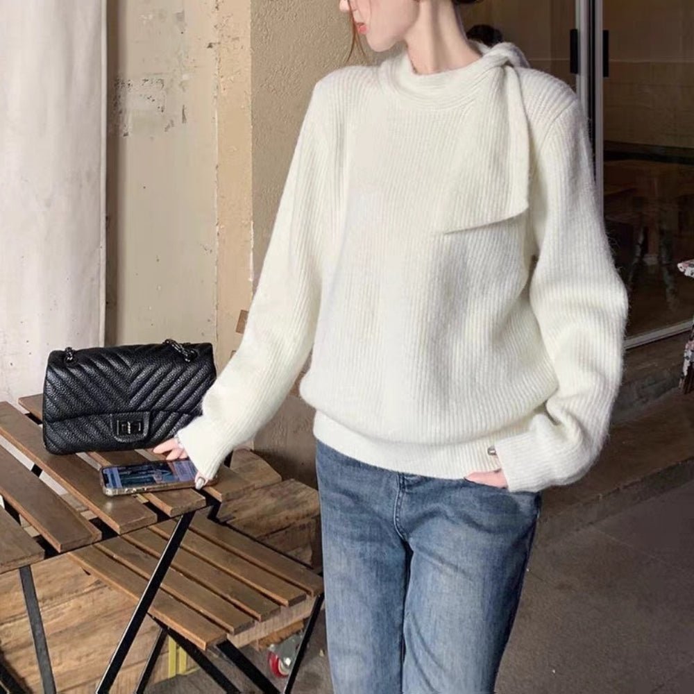 首元リボンニット|オフィスカジュアル レディース 通販【ミレジェネ】