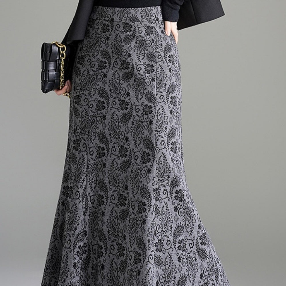 フラワープリントマーメイドスカート|オフィスカジュアル レディース 通販【ミレジェネ】