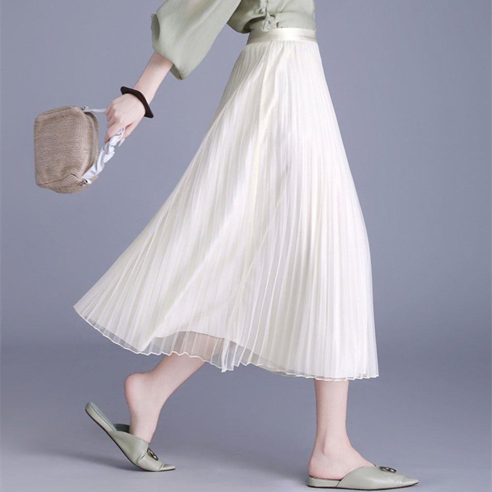 ミモレ丈シフォンプリーツスカート|オフィスカジュアル レディース 通販【ミレジェネ】