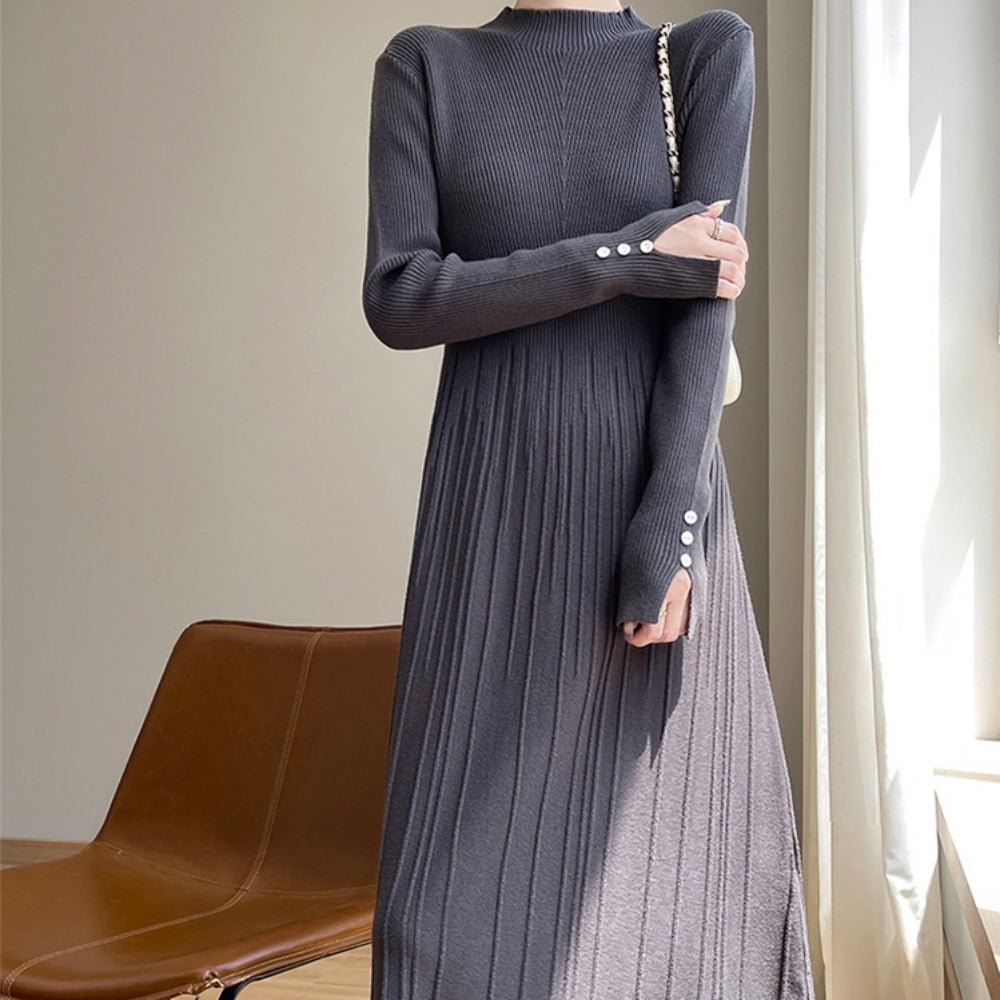 切り替えプリーツニットワンピース|オフィスカジュアル レディース 通販【ミレジェネ】