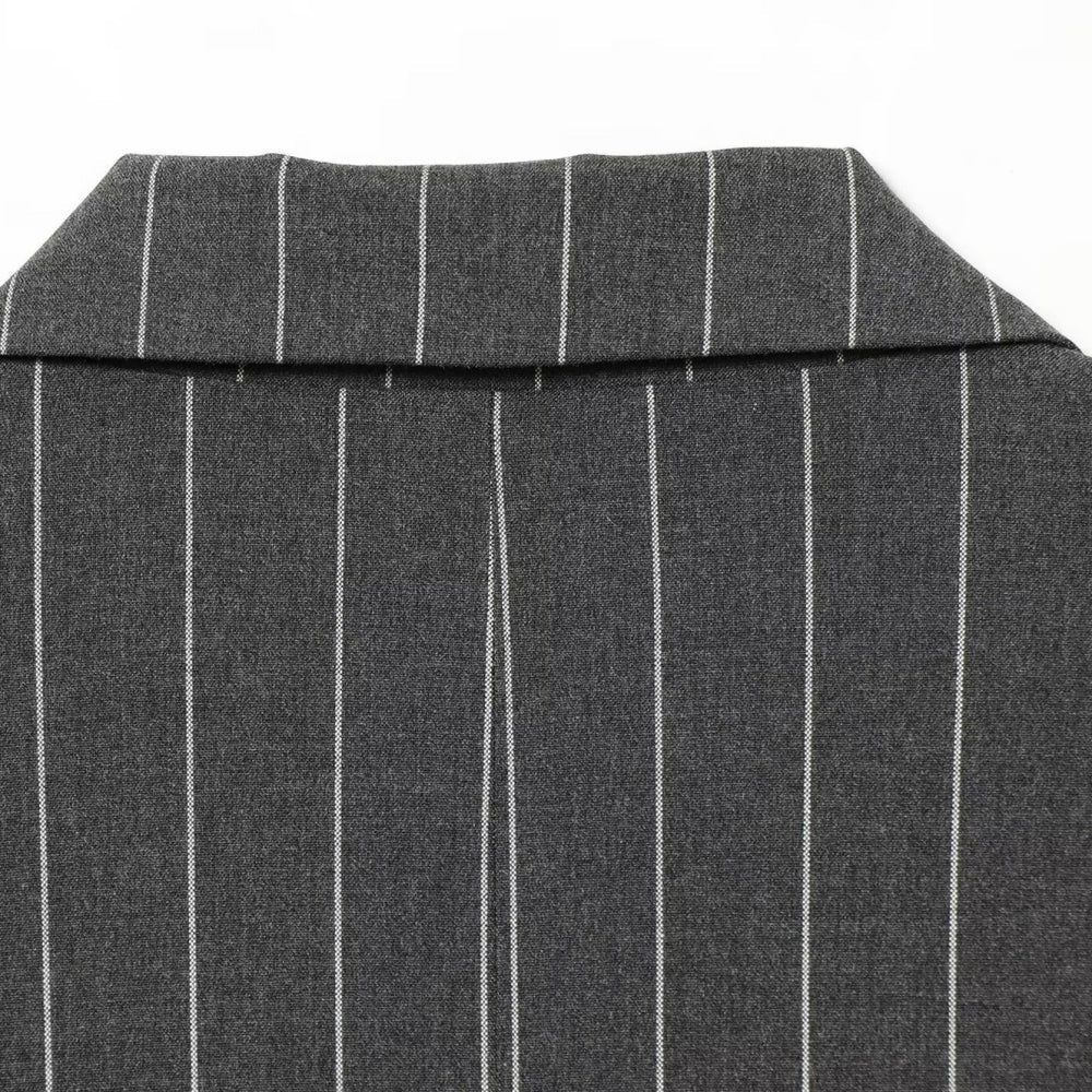 ピンストライプラップジャケット|オフィスカジュアル レディース 通販【ミレジェネ】