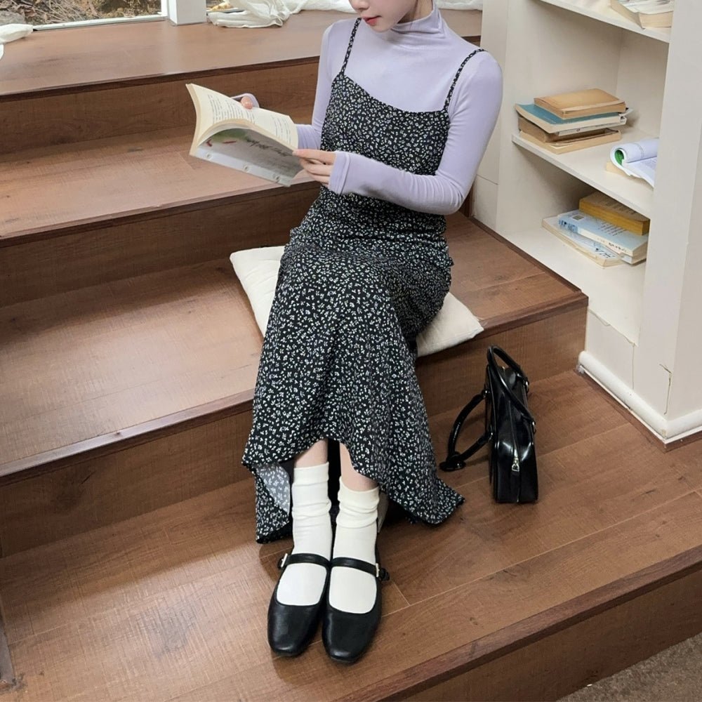 単色小花柄キャミワンピース|オフィスカジュアル レディース 通販【ミレジェネ】