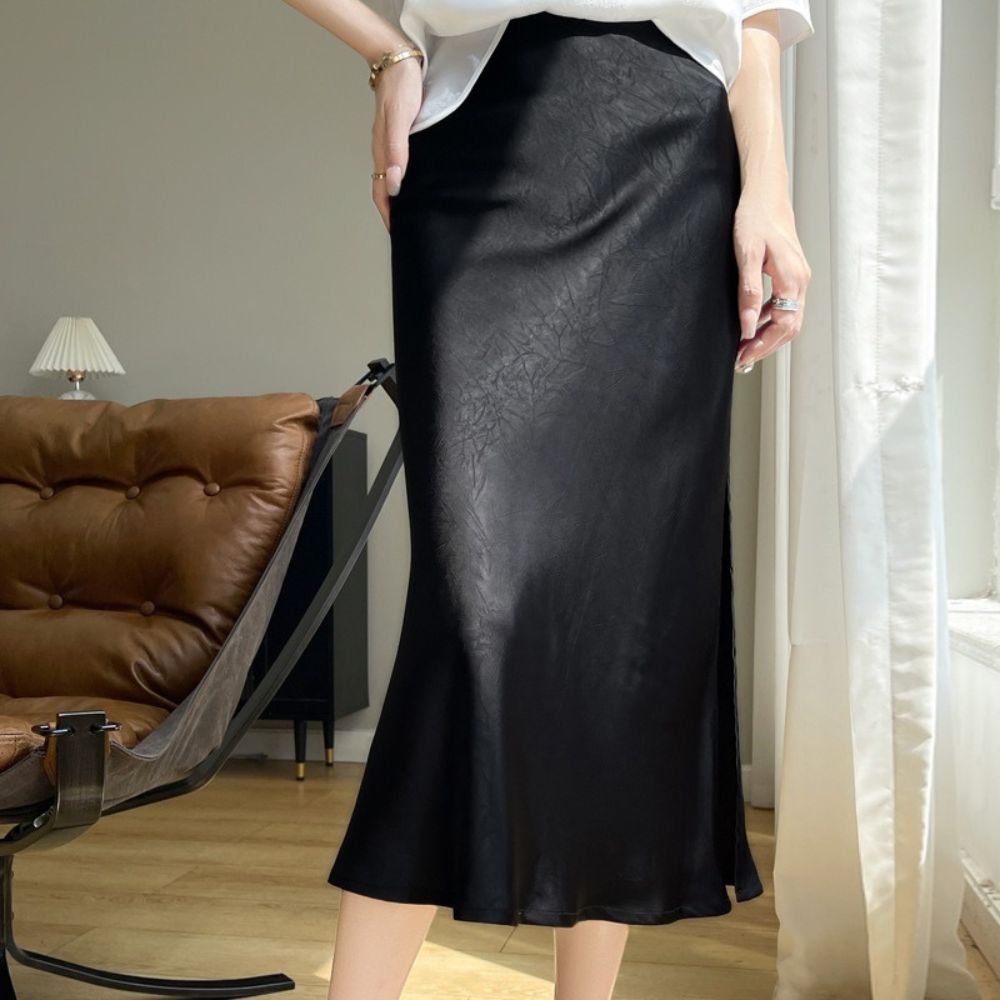 ジャガードサテンスカート|オフィスカジュアル レディース 通販【ミレジェネ】