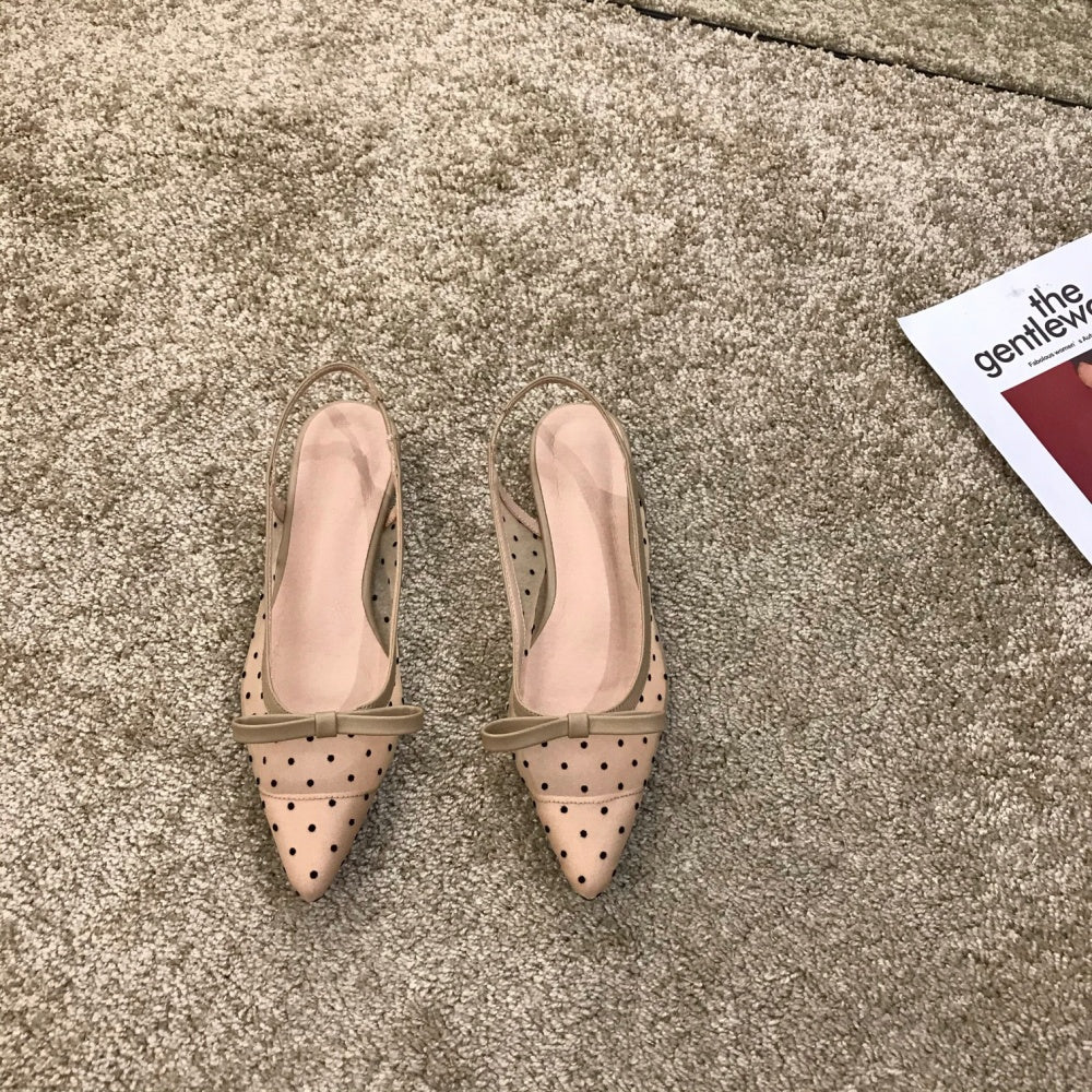 ドットチュールスリングバックパンプス|オフィスカジュアル レディース 通販【ミレジェネ】