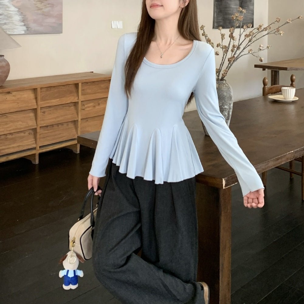 ペプラムリブカットソートップス|オフィスカジュアル レディース 通販【ミレジェネ】