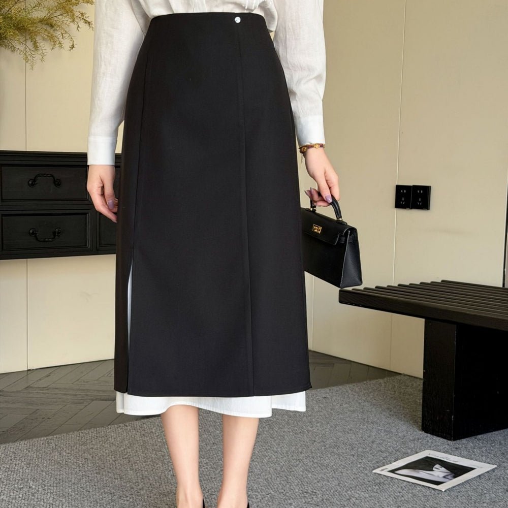 レイヤースリットミディスカート|オフィスカジュアル レディース 通販【ミレジェネ】