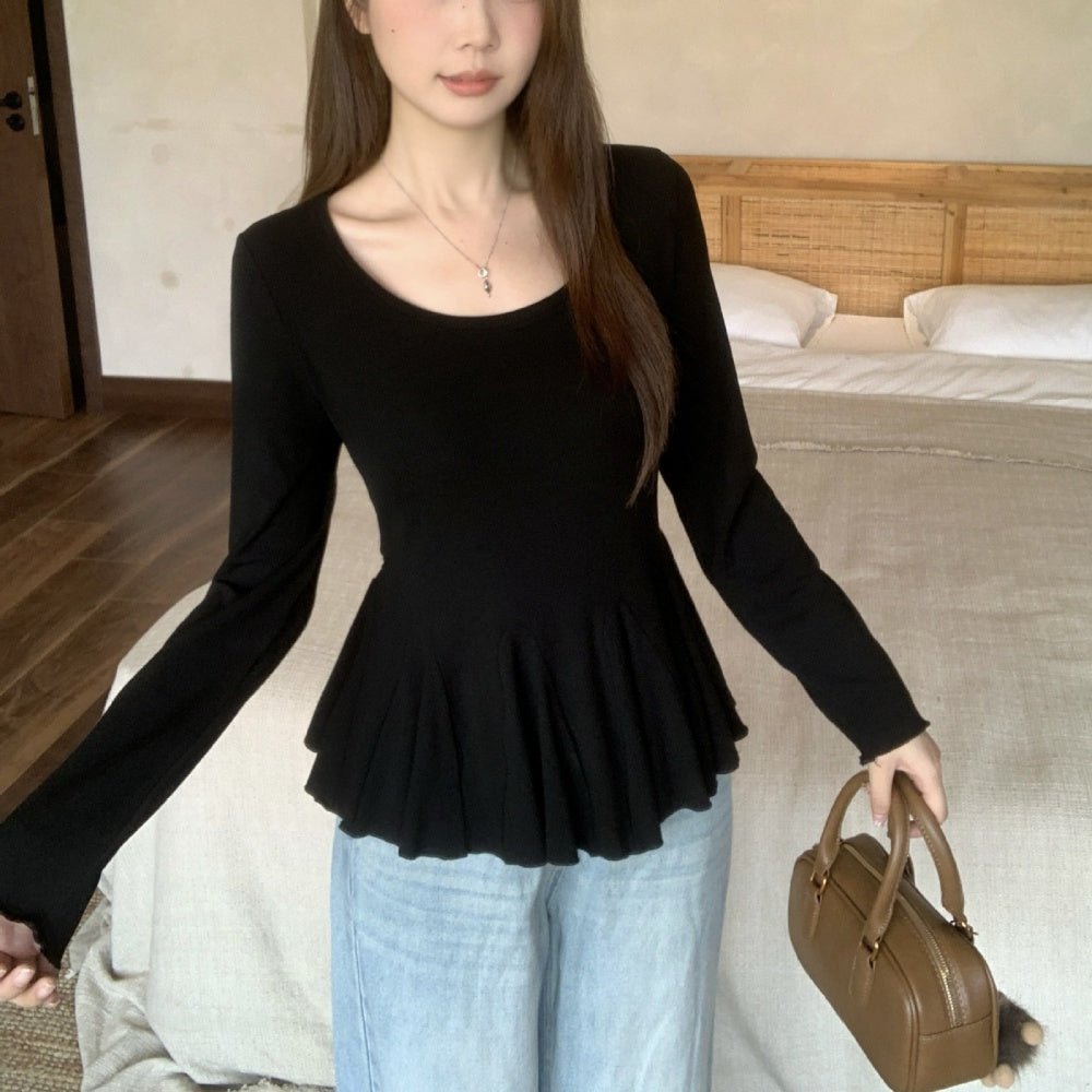 ペプラムリブカットソートップス|オフィスカジュアル レディース 通販【ミレジェネ】