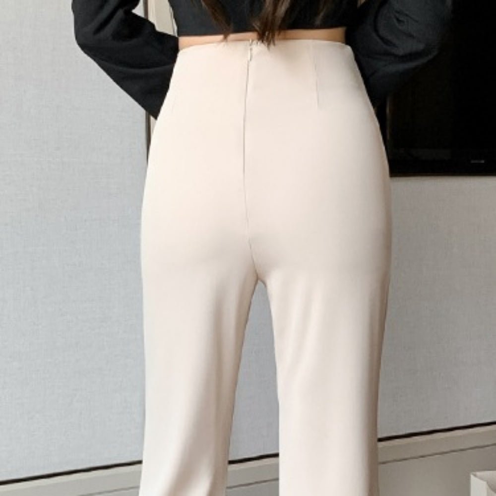 フロントアシメデザインフレアパンツ|オフィスカジュアル レディース 通販【ミレジェネ】