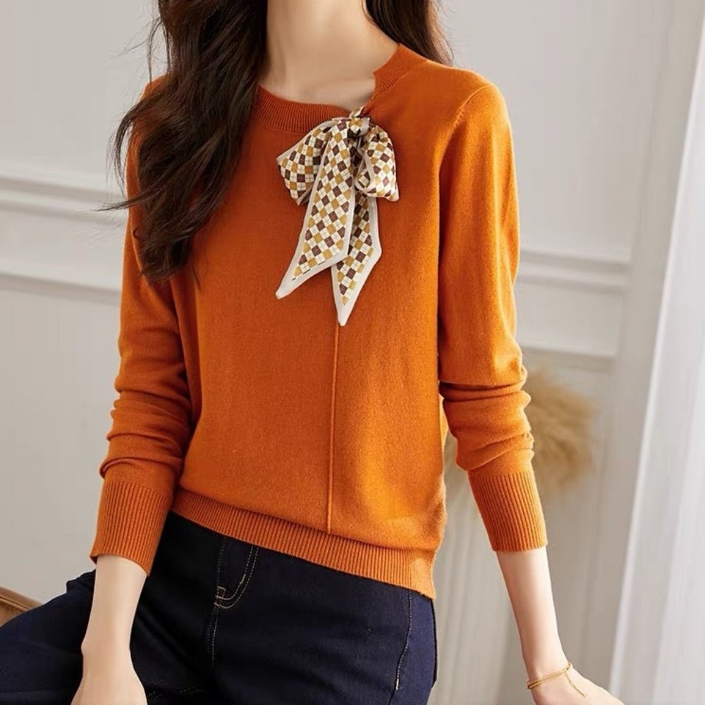 襟元スカーフニット|オフィスカジュアル レディース 通販 Millennial Generation【ミレジェネ】