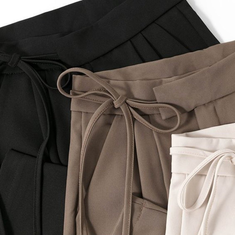 サイドリボンスラックスパンツ|オフィスカジュアル レディース 通販【ミレジェネ】