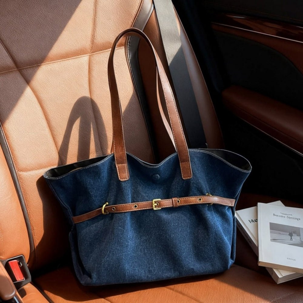 デニム地革ベルトトートショルダー|オフィスカジュアル レディース 通販【ミレジェネ】