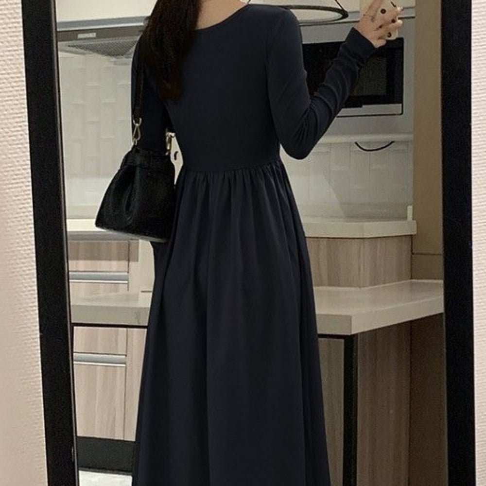スクエアネックロングワンピース|オフィスカジュアル レディース 通販【ミレジェネ】