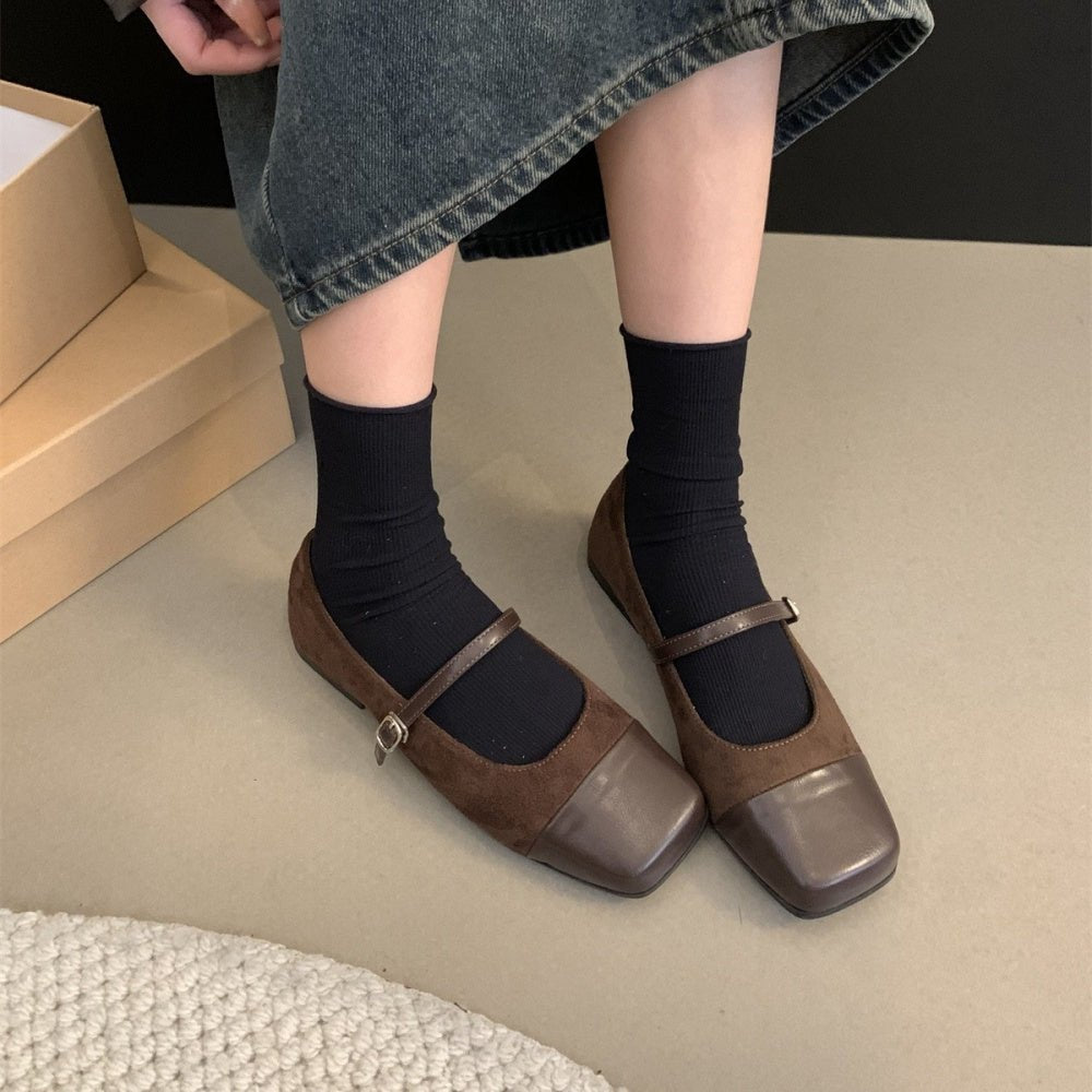 スクエアトゥ切り替えパンプス|オフィスカジュアル レディース 通販【ミレジェネ】