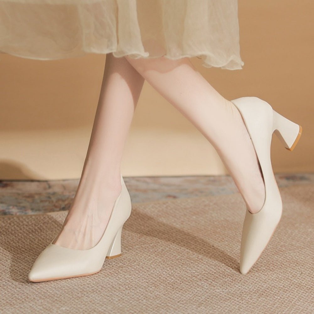 ソフトレザーチャンキーパンプス|オフィスカジュアル レディース 通販【ミレジェネ】